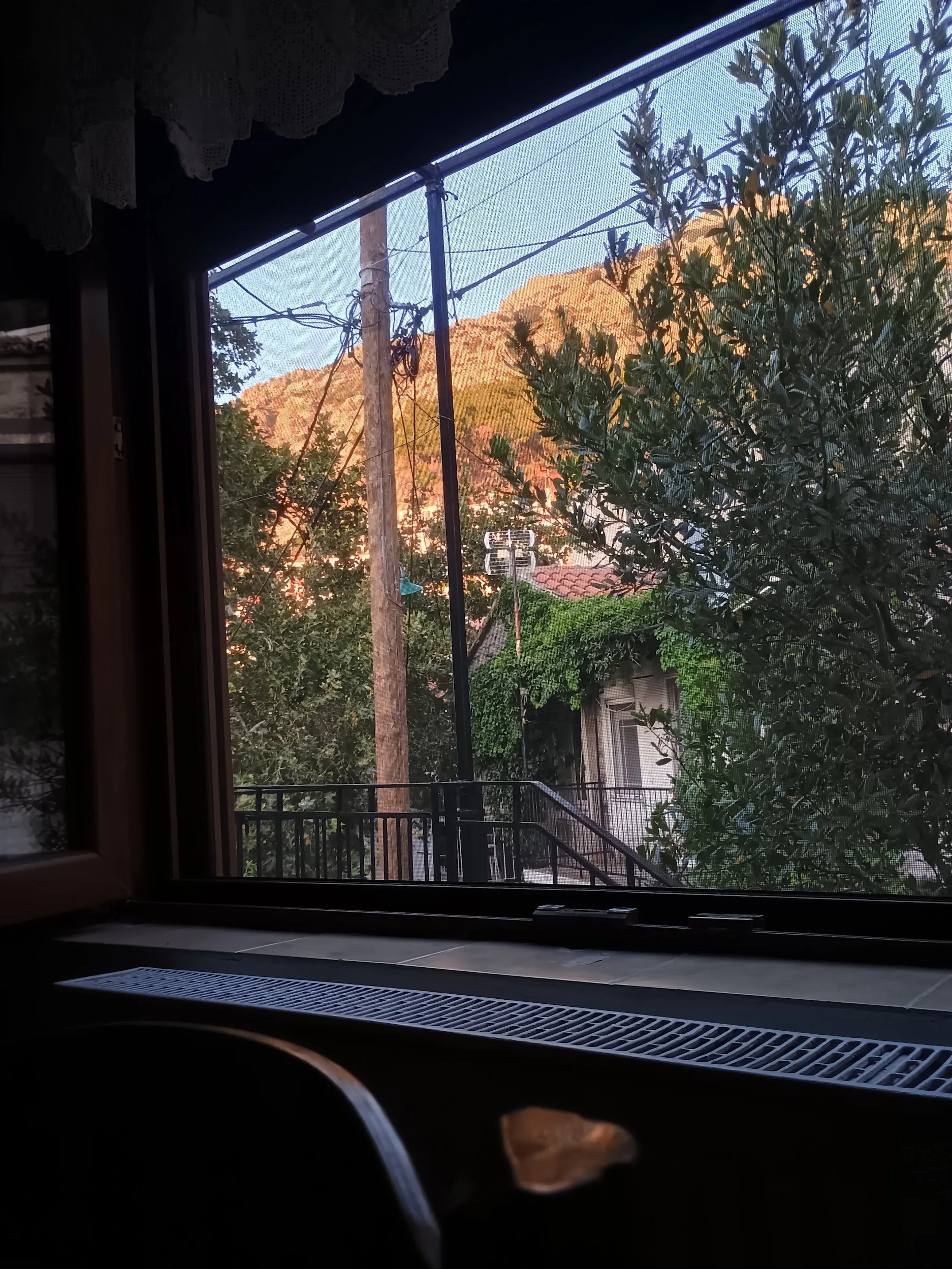 Summer office view on a Greek island